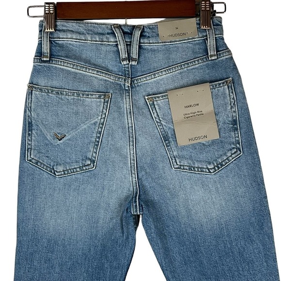 HUDSON‎ HARLOW ULTRA HIGH RISE CIGARETTE PETITE JEANS IN HARMONIC NWT WOMEN'S 24 - Picture 8 of 16